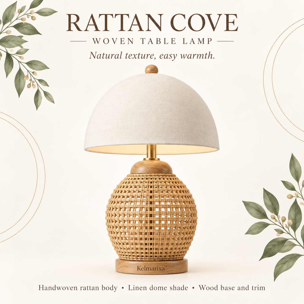 Kelmarixa™ Rattan Cove Woven Table Lamp