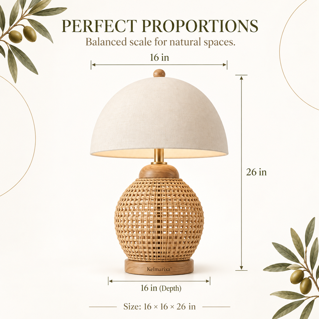 Kelmarixa™ Rattan Cove Woven Table Lamp