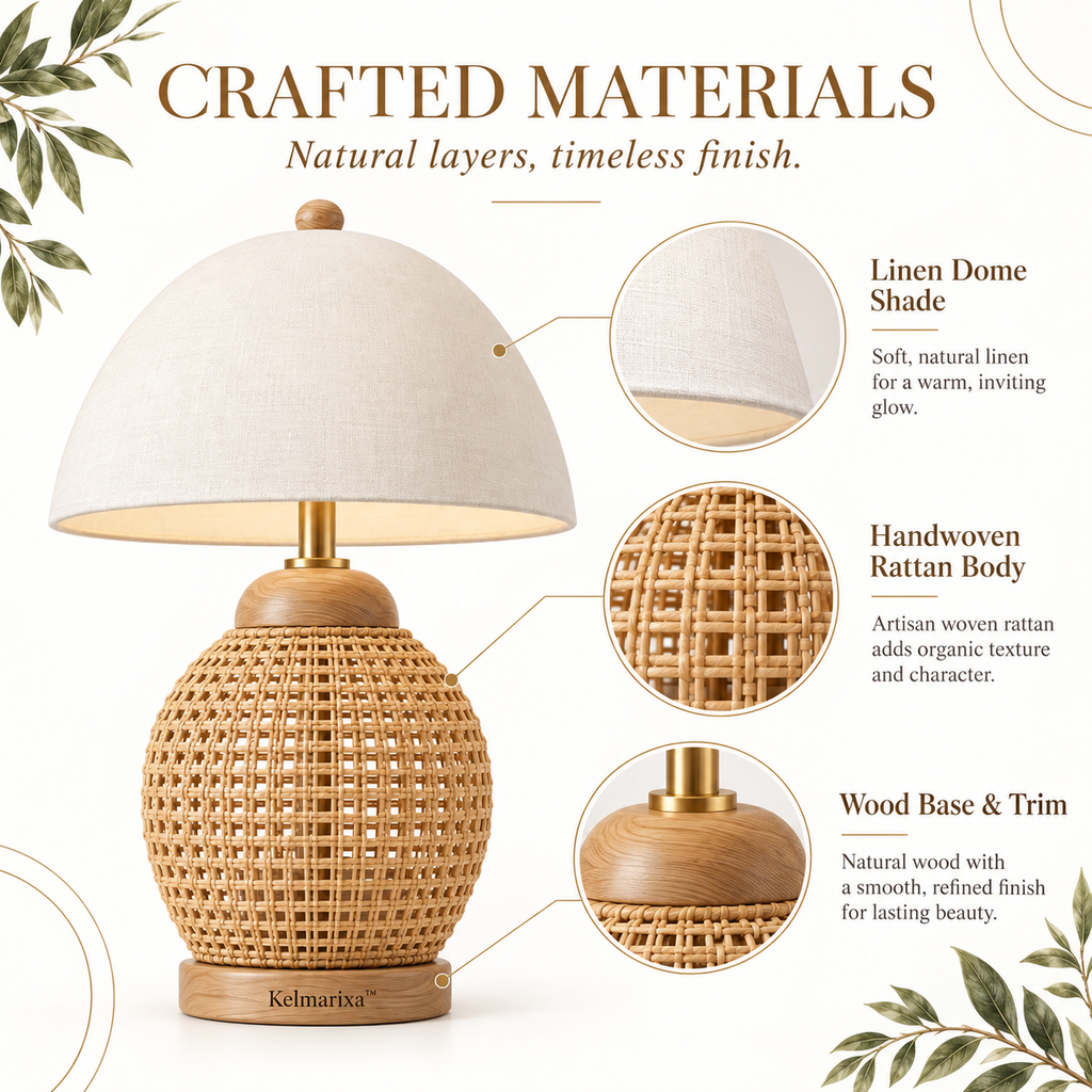Kelmarixa™ Rattan Cove Woven Table Lamp