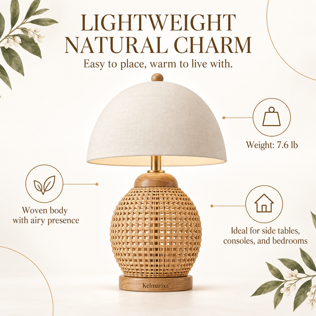 Kelmarixa™ Rattan Cove Woven Table Lamp