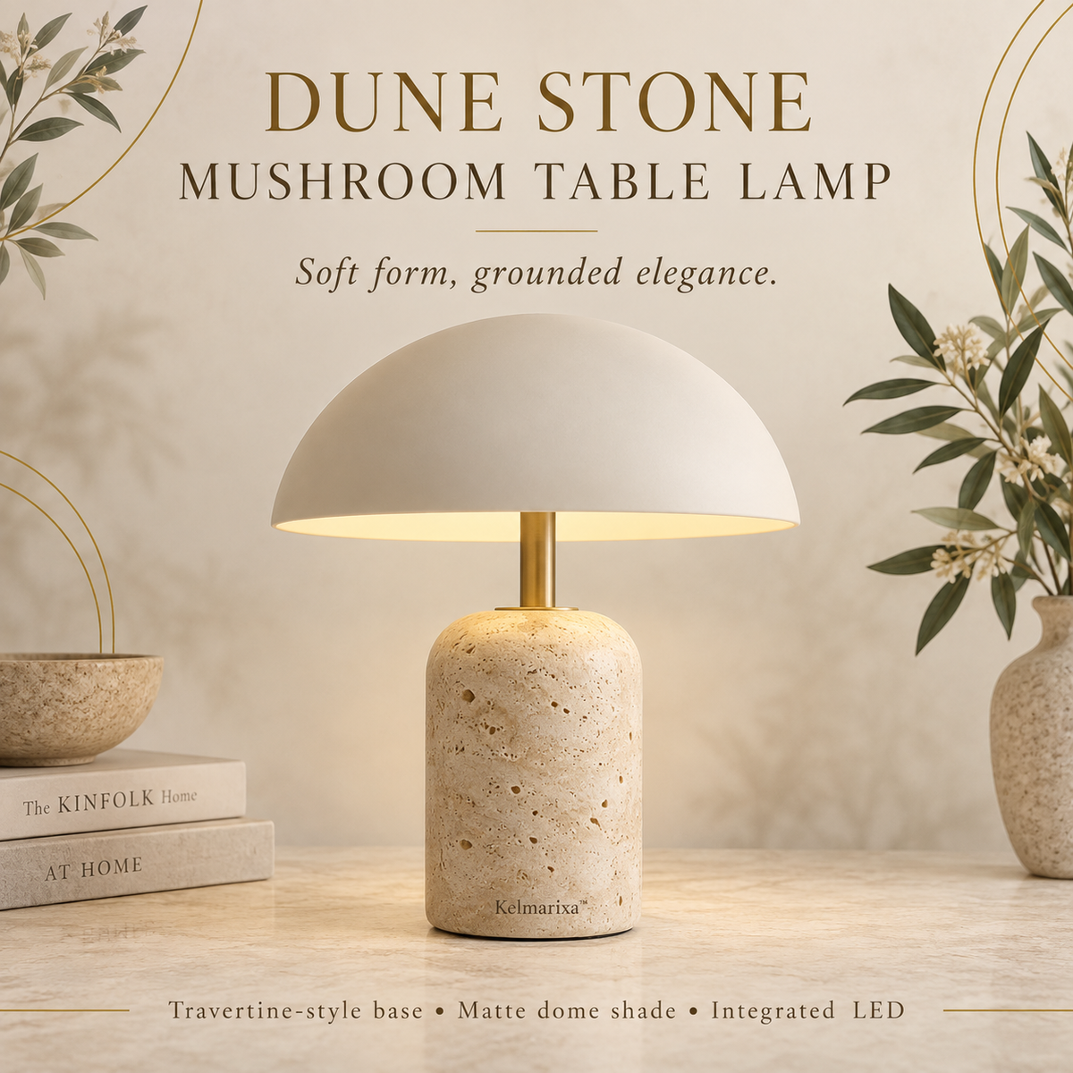 Kelmarixa™ Dune Stone Mushroom Table Lamp