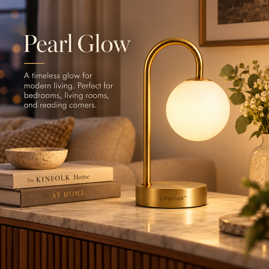Kelmarixa™ Arc Pearl Globe Table Lamp