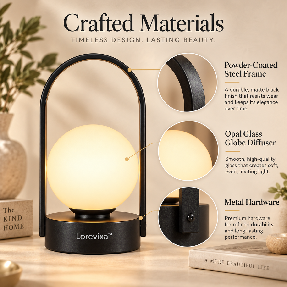 Kelmarixa™ Noir Halo Globe Lantern Lamp