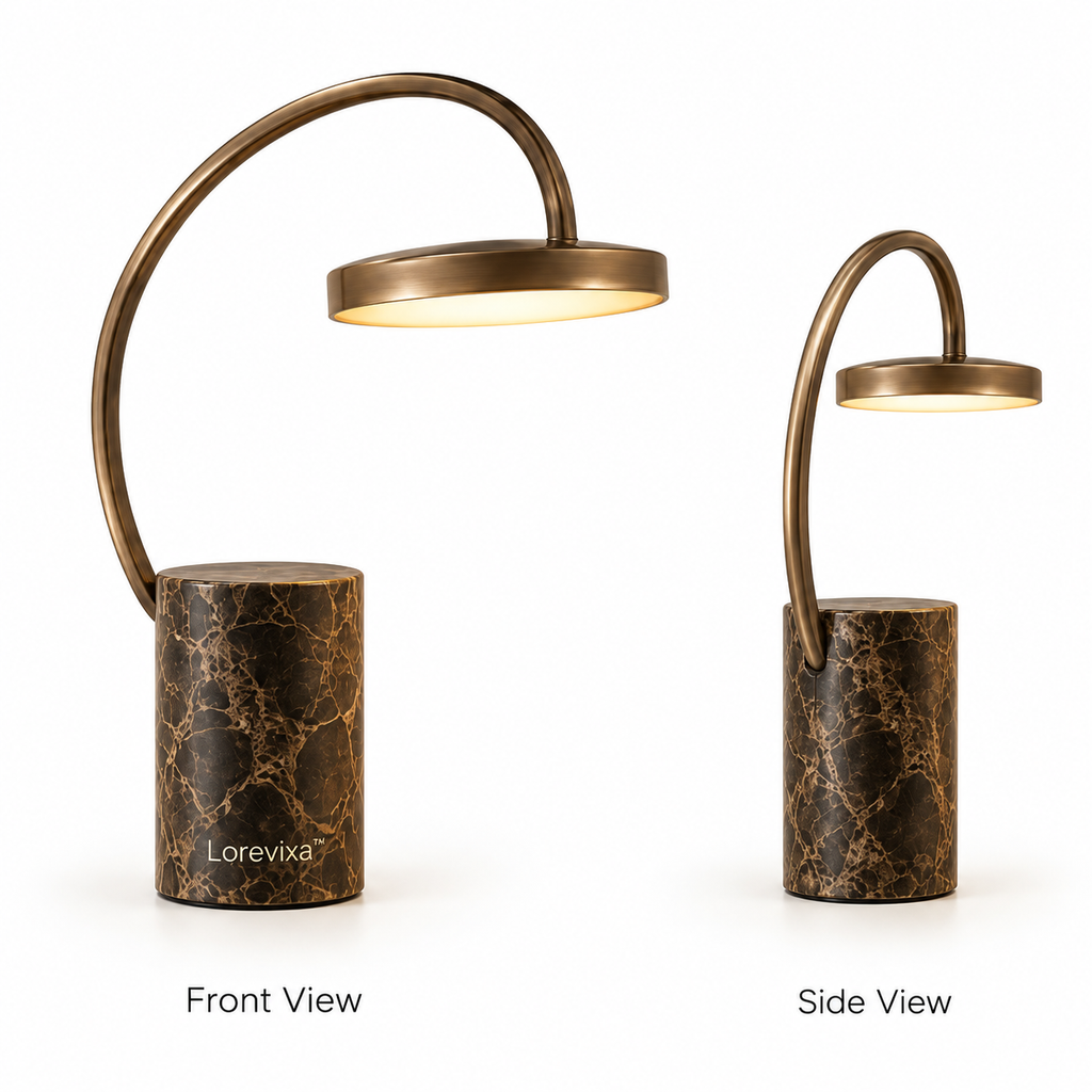 Kelmarixa™ Sable Arc Stone LED Lamp