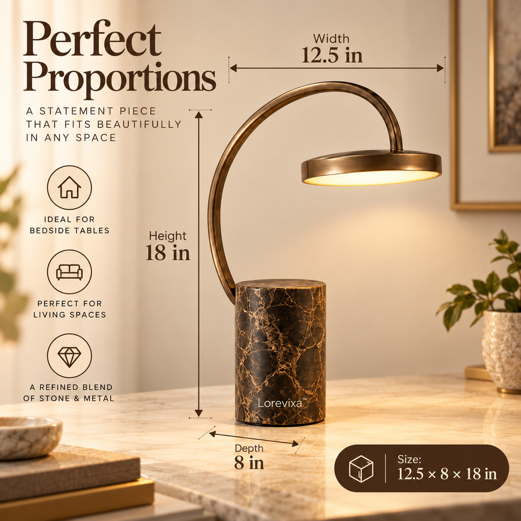 Kelmarixa™ Sable Arc Stone LED Lamp