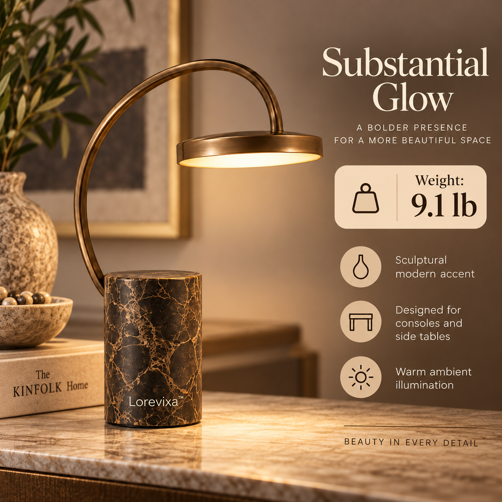 Kelmarixa™ Sable Arc Stone LED Lamp