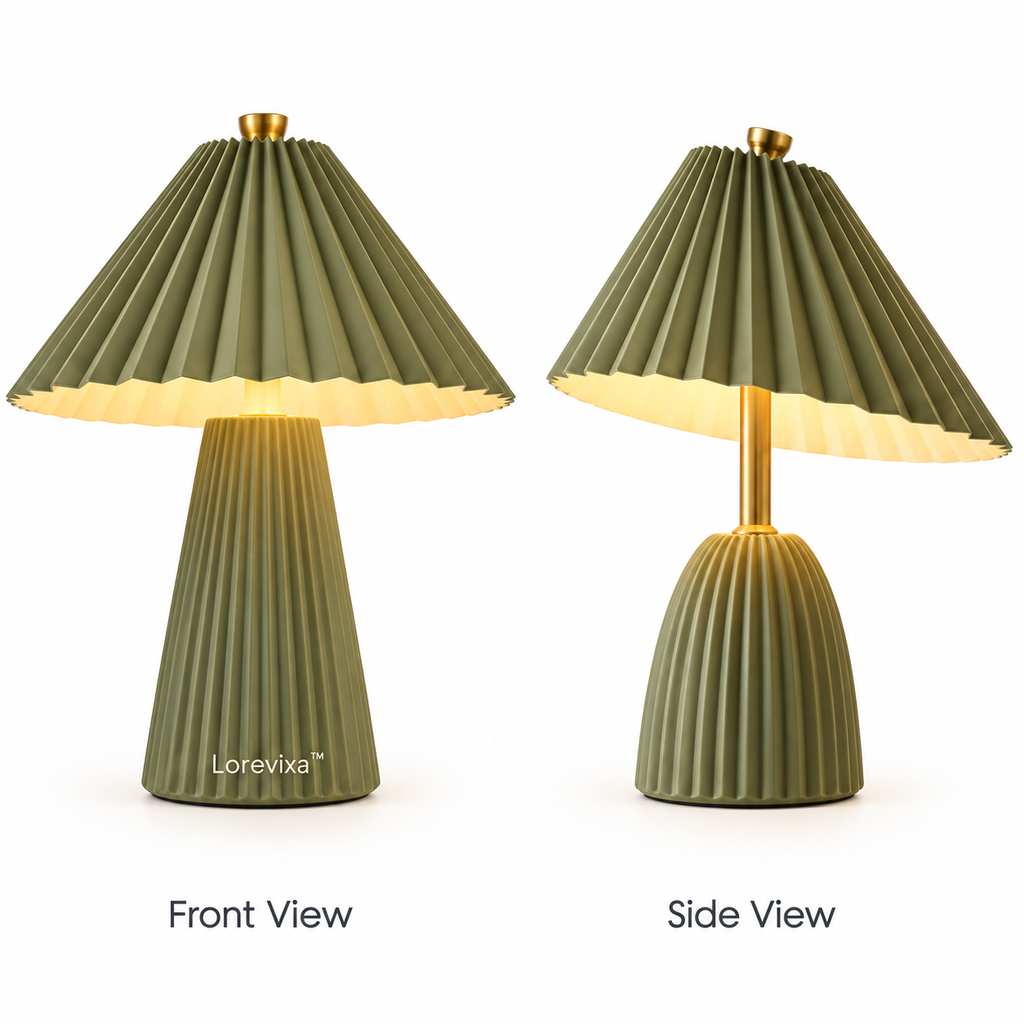 Kelmarixa™ Olive Fold Pleated Table Lamp