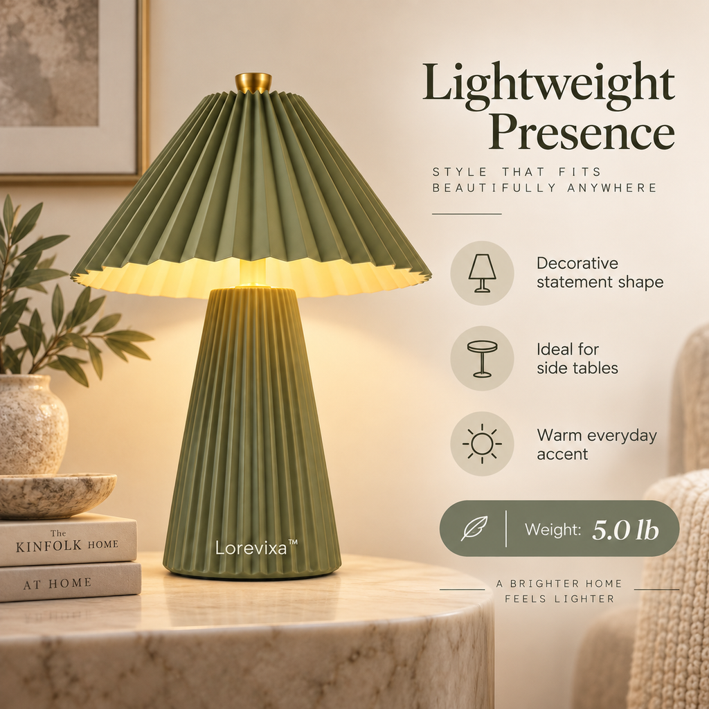 Kelmarixa™ Olive Fold Pleated Table Lamp