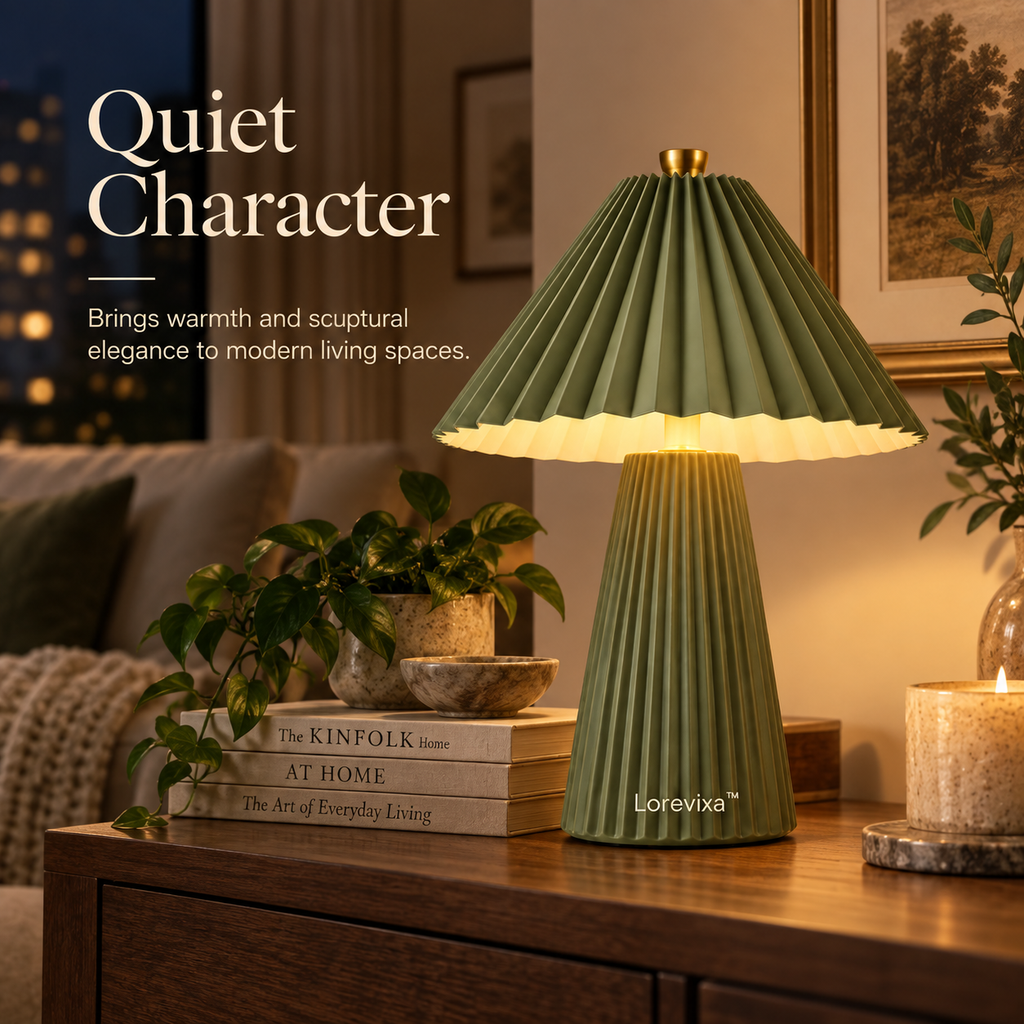 Kelmarixa™ Olive Fold Pleated Table Lamp